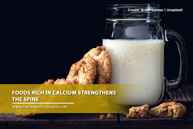 Foods rich in calcium strengthens the spine