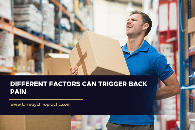 Different factors can trigger back pain