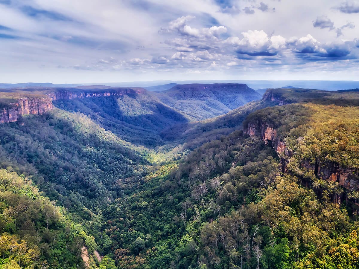 Mountain valley landscape in the Great Dividing Range of Australia 