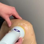 SoftWave Tissue Regenerative Therapy applied to a patient knee for arthritis at Fairway Chiropractic Centre in Kitchener